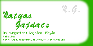 matyas gajdacs business card